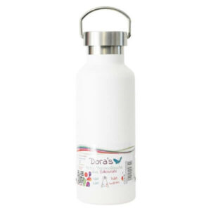 Edelstahl Thermoflasche weiß retro 500ml