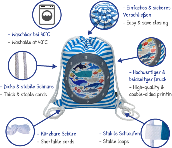 Turnbeutel mit Bullauge Plastikfenster2