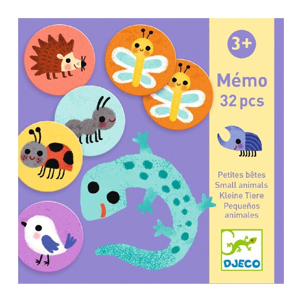 Djeco Lernspiel Memo kleine Tiere