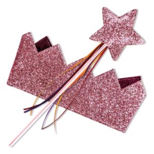 Glitzerkrone und Zauberstab - Pink Papierdrachen