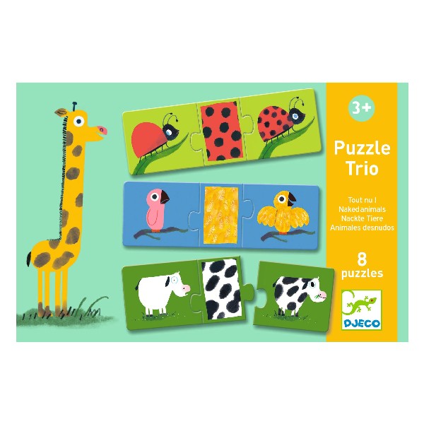 Djeco Puzzle Trio Nackte Tiere