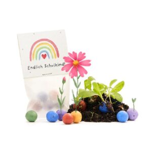 5 Blumenmurmeln im Tütchen zur Einschulung Endlich Schulkind